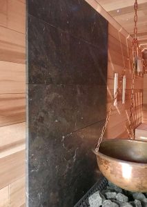 Knorr - Saunawandverkleidung2 Granit Breccia Imperiale gebürstet